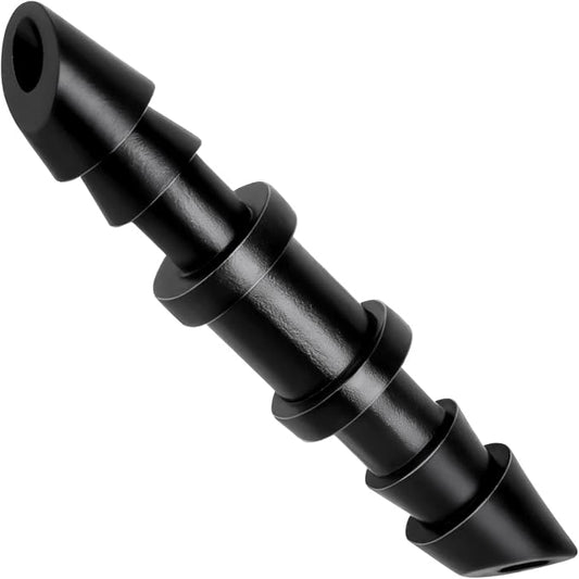 RedChili Drip Irrigation Universal 1/4" Barbed Coupling Fitting, 110 Pieces Drip System Parts Double Barbed Coupler Connectors Fits 1/4-Inch Drip Tubing Irrigation for Drip Line Connection