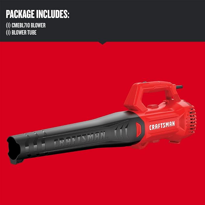 CRAFTSMAN Corded Leaf Blower, Powerful Lightweight Handheld Axial Electric Blower, 9 Amp (CMEBL710)