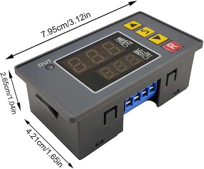 2PCS Programmable Time Controller Timer Delay Relay Module 20A 1500W Switch Type Passive Output Timer Switch LED Digital Display (AC110~220V Upgraded Version)