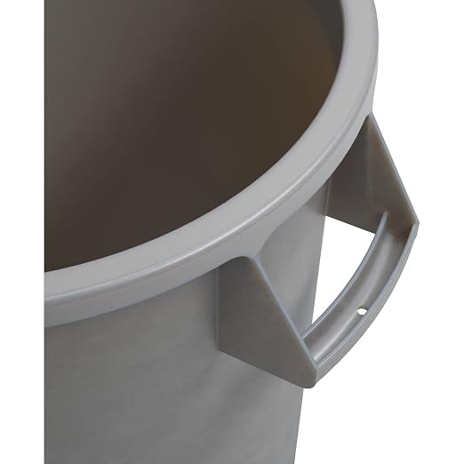 SPARTA Bronco Waste Container Trash Container, Round Trash Bin for Disposal, 10 Gallons, Gray