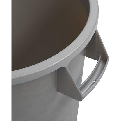 SPARTA Bronco Waste Container Trash Container, Round Trash Bin for Disposal, 10 Gallons, Gray