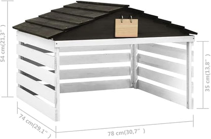Robotic Lawn Mower Garage Black and White 30.7"x29.1"x21.3" Firwood -140