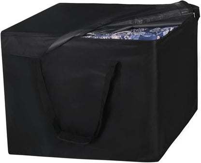 NettyPro Patio Cushion Storage Bags 32 x 32 x 24 inch Water-Resistant Small Outdoor Bag for Cushions Heavy Duty Patio Furniture Storage Bag, Black