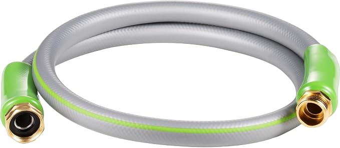 SheeChung Short Garden Hose 4ft x 5/8",Leader Hose for Hose Reel Faucet,Short RV Water Hose Heavy Duty,Lightweight Rubber Small Hose,Hose Extension,3/4"Brass Fittings,Male to Female Hose