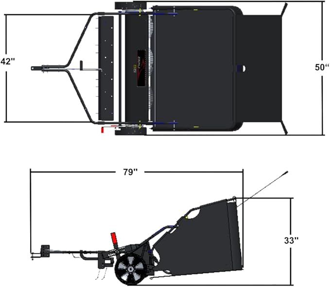 Brinly 42" Tow-Behind Combo Lawn Sweeper with Dethatcher and Hamper Windscreen