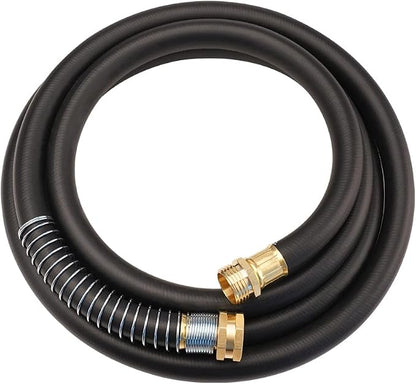 Wiseflow Leader Hose 10FT x 5/8" Heavy Duty Water Hose with Brass Male to Female Fittings, Short Hose Extender for Hose Reel and Faucet, 1000 PSI Burst Pressure, 300 PSI Working Pressure, Black