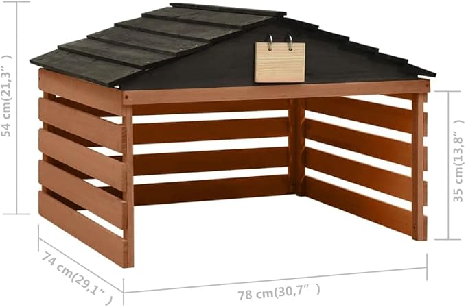 Robotic Lawn Mower Garage Black and Brown 30.7"x29.1"x21.3" Firwood -141