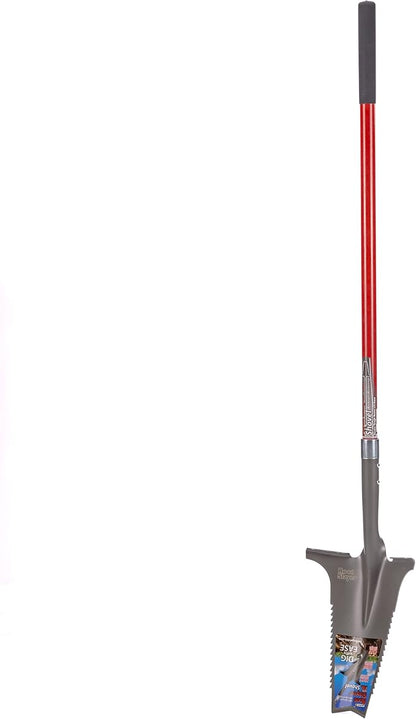 Root Slayer 22511 XL Garden Shovel, Serrated Blade, Fiberglass Shaft, Red