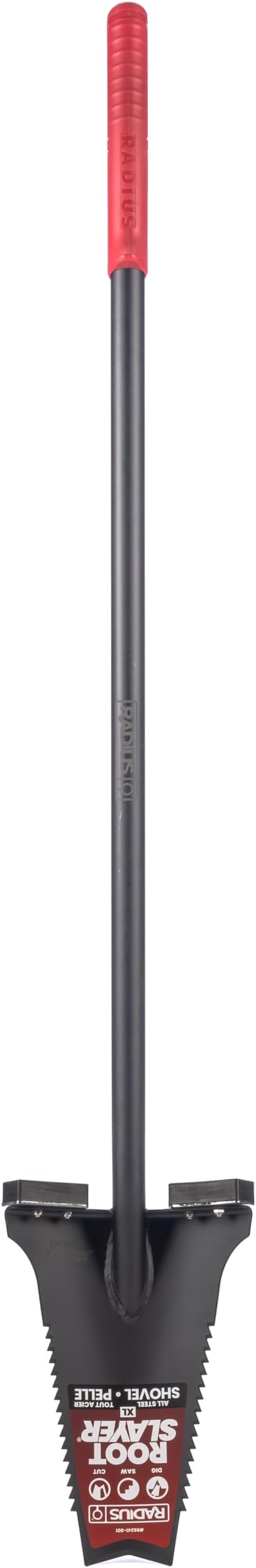 Root Slayer RS241 Long Handle Steel Garden Shovel, Black