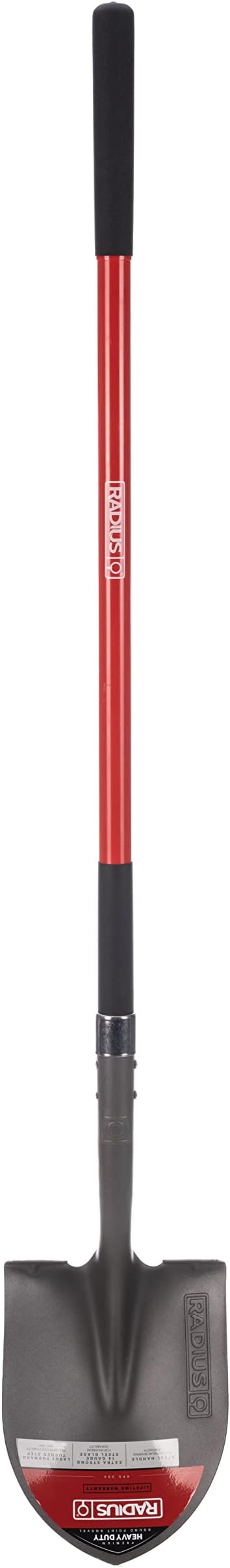 Radius Garden 58-in Long Handle Round-Point Shovel, Steel Shaft, Steel