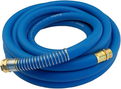 Wiseflow Garden Hose 25FT x 3/4", Heavy Duty Rubber Hose, Water Hose with Five Layered Braiding, Male Female Fittings, 1200PSI Burst, 300PSI Working for Yard, Car Wash, Pets (Blue)