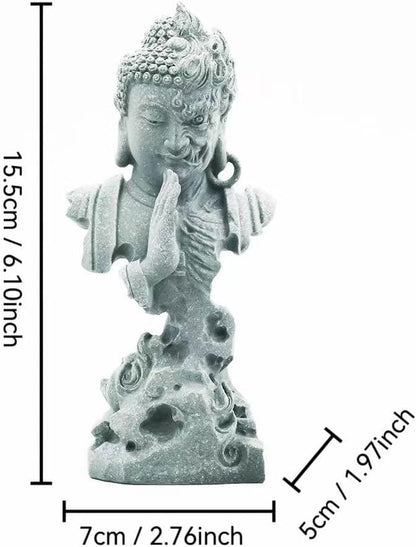 livelyfish Meditating Buddha Statue Zen Garden Statues Sandstone Thinker Buddha Sculpture Figurine for Fish Tank Aquarium Home Decorations, Gift (CS)