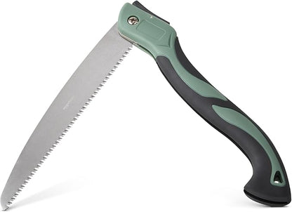 Amazon Basics Pruning Saw with 3-Sided Teeth, 10" Folding Blade, Hand Saws for Tree Trimming and Wood Cutting