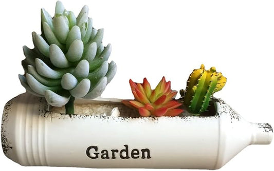 Vintage Ceramic Wine Bottle Flower Pot,Succulent Plant Pots Rustic Planters for Indoor and Outdoor for Home,Living Room,Garden Decor,Gardening Gift