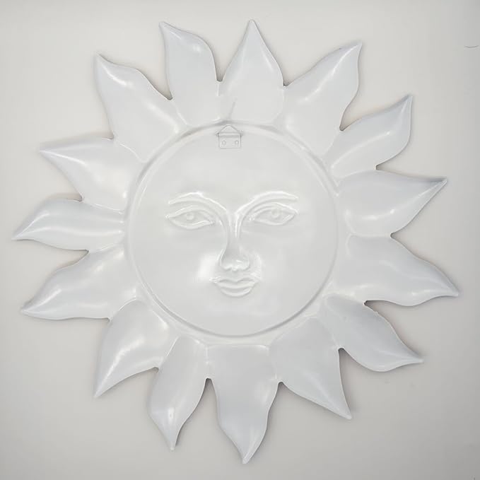Daogtc Metal Sun Wall Decor - Sun Flower Wall Art Decoration,Hanging Decoration for Home Garden Farmhouse Yard Patio Fence Living Room Bedroom (SUN-G)