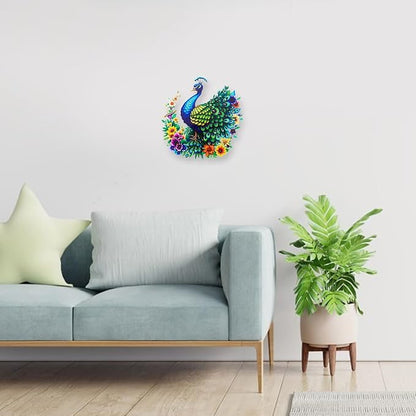 dreamskip Metal Peacock Wall Decor, Tropical Birds Iron Wall Art, Outdoor Metal Garden Wall Decors Sculptures for Patio Fence Living Room Housewarming Gifts