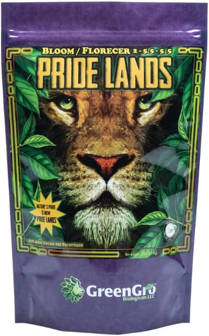 Pride Lands Premium Organic Bloom Fertilizer with NO Fillers, Bigger Buds and Flowers, Brighter Plants with Our Complete Bloom Nutrients, Recharge Soil and Boost Growth with Optimal Blend of NPK, 2 lb