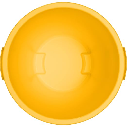 SPARTA Bronco Waste Container Trash Container, Round Trash Bin for Disposal, 10 Gallons, Yellow, (Pack of 6)