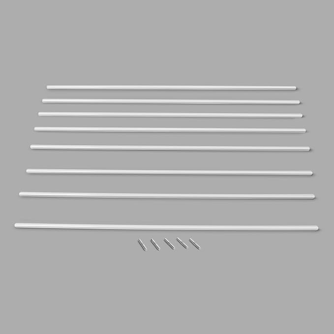 ANLEOLIFE 8-Pack 24 Inch Raised Garden Bed Support Rods, Reinforcement Stabilizer Bracing Kit with Connector Studs & Screws to Prevent Bowing in Raised Garden Beds, Quartz Grey, Antique White