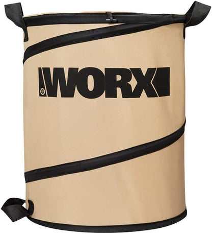 WORX WG509 12 Amp TRIVAC 3-in-1 Electric Leaf Blower with All Metal Mulching System & WA0030 Landscaping 26-Gallon Collapsible Yard Waste Bag/Leaf Bin
