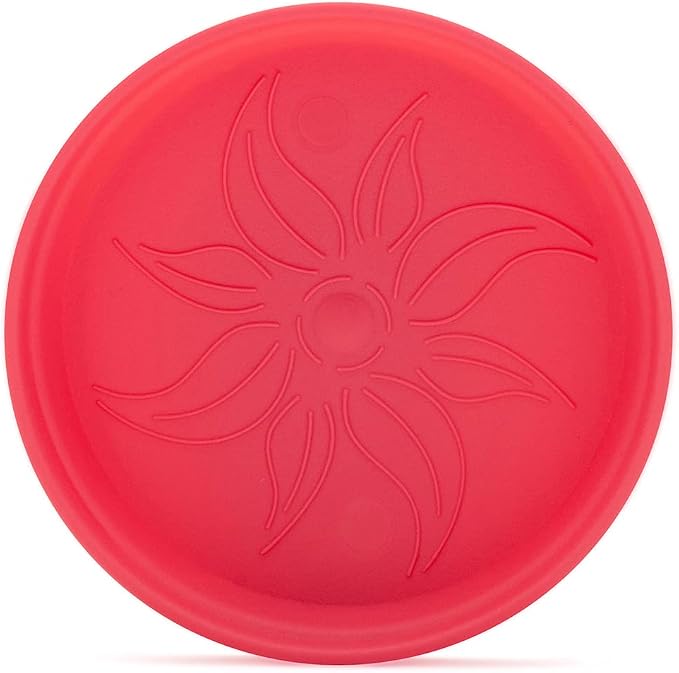 Mintra Garden Pots, 4 Pack Bulk Plastic Plant Pots with Drainage Tray, Round Indoor & Outdoor Decorative Planters with Drain Holes for Flowers, Herbs & Plants, 13cm Diameter – Coral, 5 in