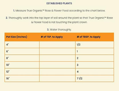 True Organic Rose & Flower Food – Organic Fertilizer for Stunning Blooms – 4lb Bag Covers 70 Sq. Ft.