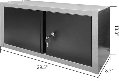 JZD Metal Wall Cabinet with Two Lockable Doors, Steel Wall Chest for Kitchen Warehouse Home Office Garage