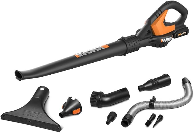 WORX WG545.1 20V Power Share AIR Cordless Leaf Blower & Sweeper & String Trimmer Cordless 3.0 20V PowerShare 12" Edger & Weed Trimmer (2 Batteries & Charger Included) WG163