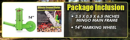 THE MINGO Ultimate Firewood Measuring Tool - Chainsaw Fire wood Marking Tool With Marking 14" Wheel - Log Paint Marker -Measuring Accessory For Chainsaw - Logging Accessory