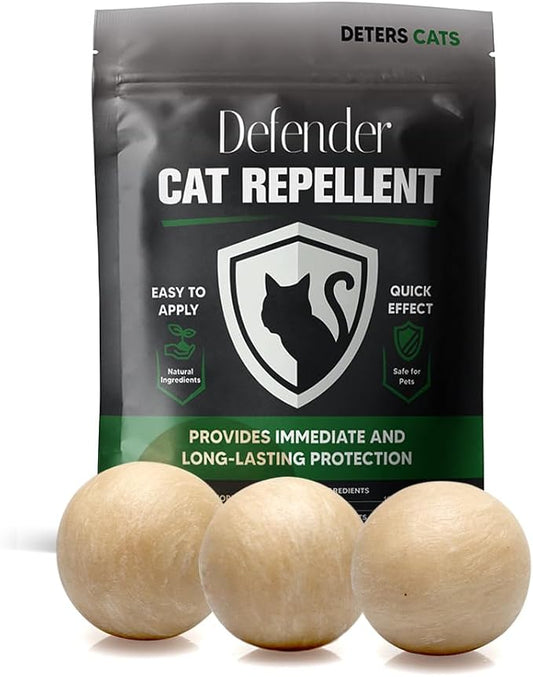 Cat Repellent Outdoor, Peppermint Cat Repellent, Safe for Kids & Pets, Naturally Keep Cats Out of Lawn/Yard/Garden/Home, Indoor and Outdoor Use Cat Repellant, 3 Packs