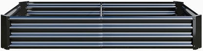 Metal Galvanized Raised Garden Bed Kit, 6 x 3 x 1 ft Galvanized Steel Raised Garden Planter Box Outdoor with Open Base for Growing Vegetables/Flowers/Herbs/Fruits/Succulents, Rectangle, Black
