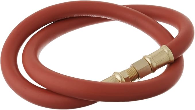 Milton 2780-50D - Steel Dual Arm Auto-Retractable Air Hose Reel, 1/2" x 50 ft. Rubber Hose - 300 Max PSI & 2760-3LH Air Leader Hose, 3/8" x 3 ft. Rubber Hose - 1/4" NPT Brass Ends - 300 Max PSI