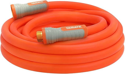 YAMATIC Flexible Garden Hose 5/8" x 30ft, 360° Swivel Handle, Burst 600 PSI | 30 Foot Heavy Duty Water Hose for All-weather, 3/4" Brass Connections for Leakproof, Lightweight Hose for Agriculture, Lawn