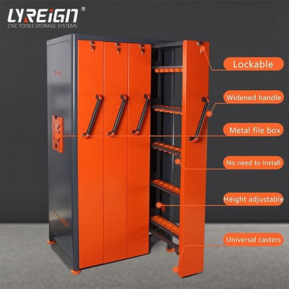 CAT/BT40 Large Capacity CNC Tool Storage Cabinet, CNC Tool Holder Vertical Drawer Cabinet for Warehouse Workshop Factory Garage Machining Centers