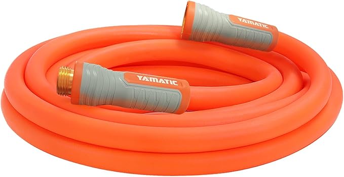 YAMATIC Flexible Short Garden Hose 5/8in x 15ft, Lightweight, Burst 600 PSI | 15 Foot Leader Hose for Hose Reel, Male to Female Small Water Hose Extension with 3/4" Brass Fittings, 360° Swivel Handle