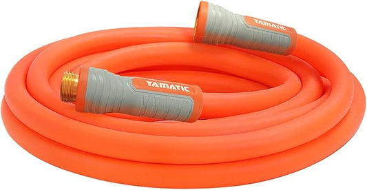YAMATIC Flexible Short Garden Hose 5/8in x 15ft, Lightweight, Burst 600 PSI | 15 Foot Leader Hose for Hose Reel, Male to Female Small Water Hose Extension with 3/4" Brass Fittings, 360° Swivel Handle