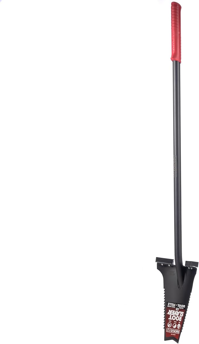 Root Slayer RS241 Long Handle Steel Garden Shovel, Black
