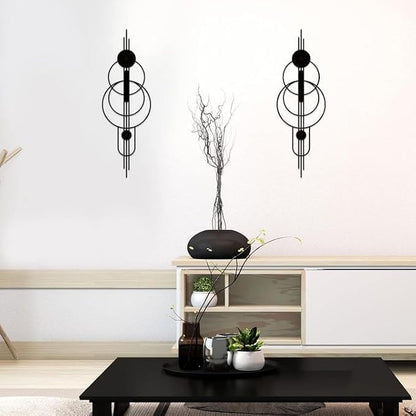 ruelen 2 Pcs Small Metal Abstract Wall Art, Modern Minimalist Wall Decor Single Line Art Metal Vertical Wall Decor Geometric Wall Hanging Sculptures for Home Bedroom Living Room, 39.37 x 12.8 Inch