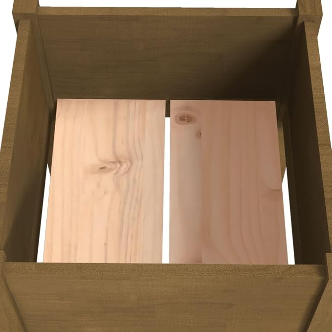vidaXL Solid Pinewood Garden Planters - Honey Brown Outdoor Planter Boxes for Growing Flowers and Plants - Weather-Resistant, Durable, Ample Space - 15.7" x 15.7" x 27.6"
