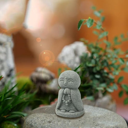 2Pcs Timeless Buddha Statue Charming Miniature Zen Ornament for Aquarium Decor Underwater Landscaping Garden Ornament