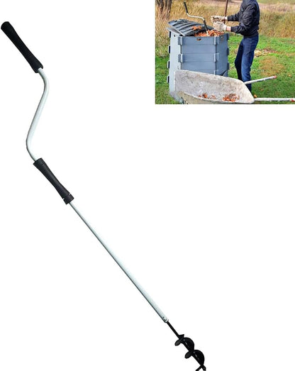 Compost Aerator Tools, 110CM Length Compost Turner Iron Composting Accessories - Manual Turners for Compos Bins and Garbage Decomposition, Rustproof and Durable