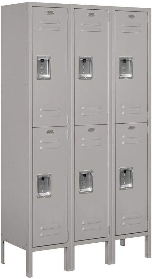 Salsbury Industries 62352GY-U Unassembled Standard Metal Locker with Double Tier,Grey