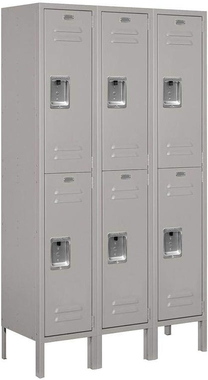 Salsbury Industries 62352GY-U Unassembled Standard Metal Locker with Double Tier,Grey