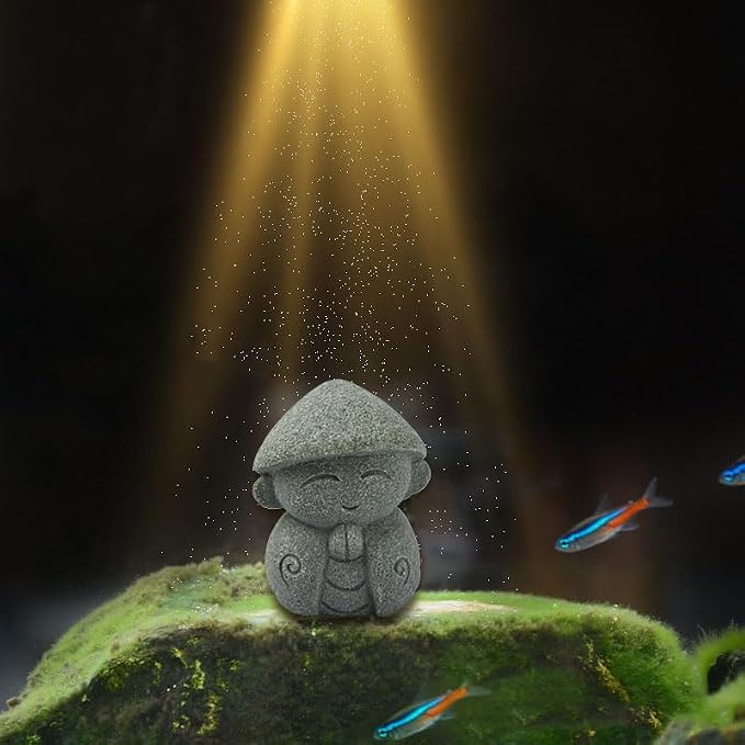 2Pcs Timeless Buddha Statue Charming Miniature Zen Ornament for Aquarium Decor Underwater Landscaping Garden Ornament