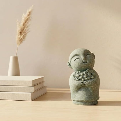 Jizo Statue Small Buddha Figurine for Garden Aquarium Decor | Jizo statue small buddha figurine for garden aquarium bonsai desk zen decor blended sandstone mini buddha sculpture