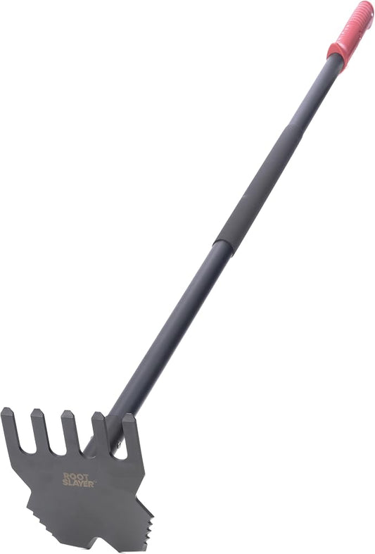 Root Slayer RS801 XL 58-Inch Hoe Rake, Fiberglass Shaft, Black