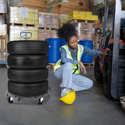 Tire Dolly - 300lb Capacity Wheel Dolly Tire Rack with Swiveling Casters - Rolling Storage Rack for Up to 4 Wheels - Shop Storage by Stalwart