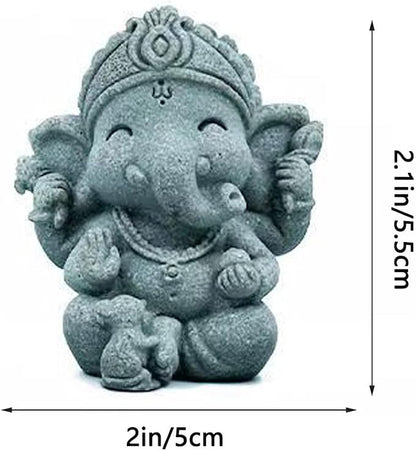 livelyfish Small Elephant Statue Sandstone Figurine Hindu Meditation Buddha Sculpture for Fish Tank Aquarium Decoration (A)