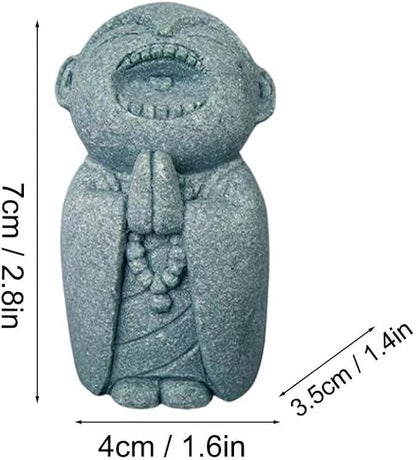 Mini Monk Buddha Statue Sandstone Statues Zen Monk Praying Statue Sculptures for Wealth Good Luck Feng Shui Decor Home Fish Tank Aquarium Garden (Style 7)