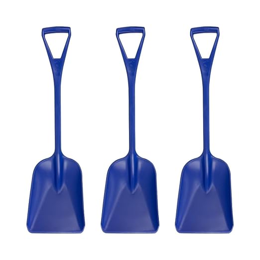 SPARTA Polypropylene Sanitary Shovel, One-Piece Molded Food and Ice Scoop for Commercial Kitchen and Bulk Ingredient Transfer, 10" x 13.75" Scoop, Blue (Pack of 3)